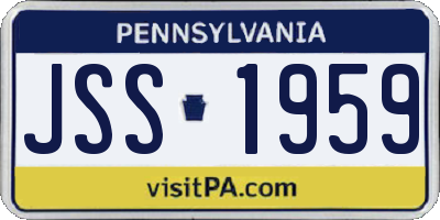 PA license plate JSS1959