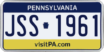 PA license plate JSS1961