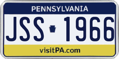 PA license plate JSS1966