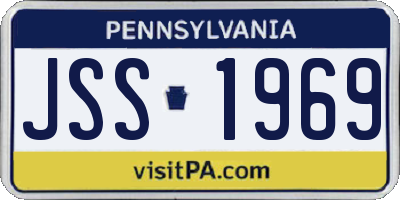 PA license plate JSS1969