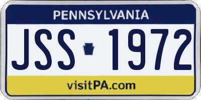 PA license plate JSS1972