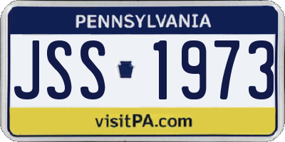 PA license plate JSS1973