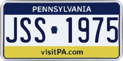 PA license plate JSS1975