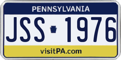 PA license plate JSS1976