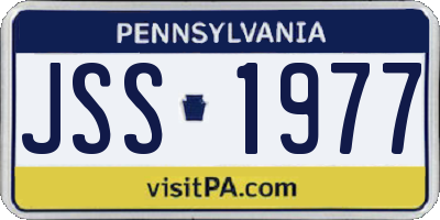 PA license plate JSS1977
