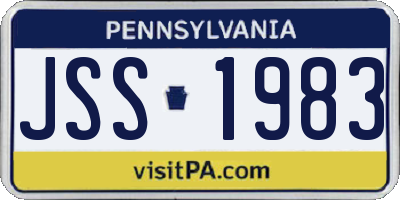 PA license plate JSS1983