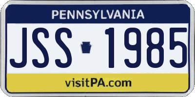 PA license plate JSS1985
