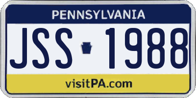 PA license plate JSS1988