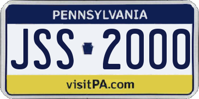 PA license plate JSS2000