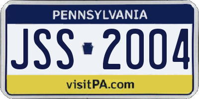 PA license plate JSS2004
