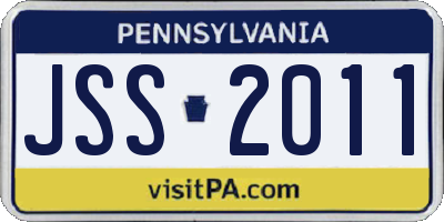 PA license plate JSS2011