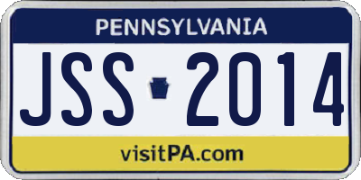 PA license plate JSS2014