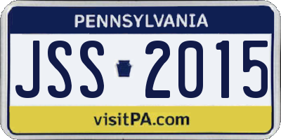 PA license plate JSS2015