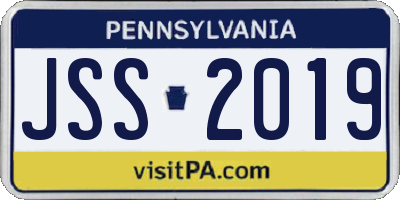 PA license plate JSS2019