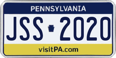 PA license plate JSS2020