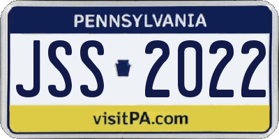 PA license plate JSS2022