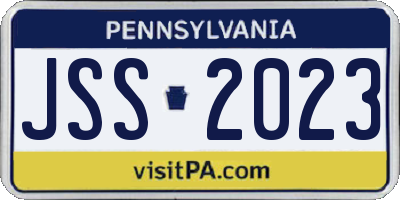PA license plate JSS2023