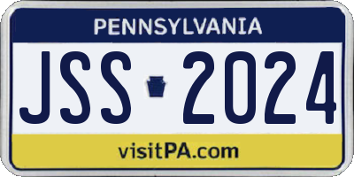PA license plate JSS2024