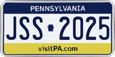 PA license plate JSS2025