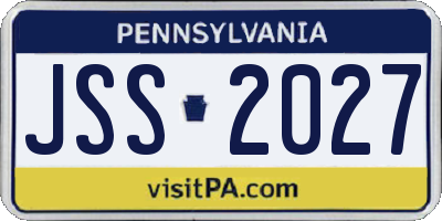 PA license plate JSS2027