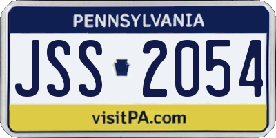 PA license plate JSS2054