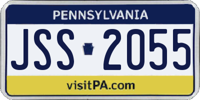 PA license plate JSS2055