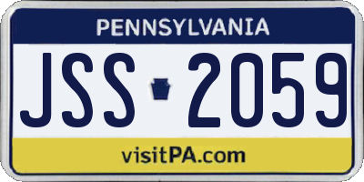 PA license plate JSS2059