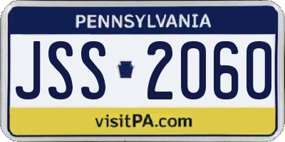 PA license plate JSS2060