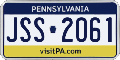 PA license plate JSS2061