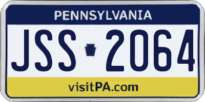 PA license plate JSS2064