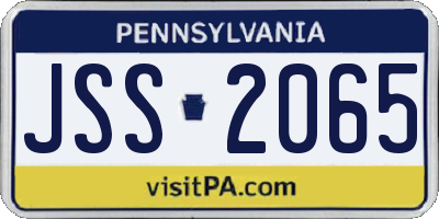 PA license plate JSS2065