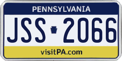 PA license plate JSS2066
