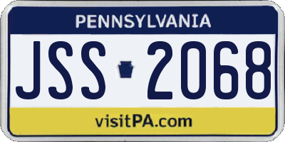 PA license plate JSS2068