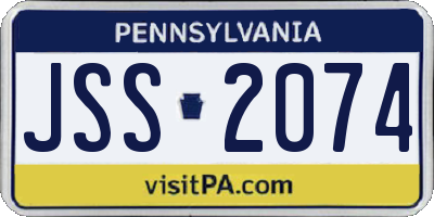PA license plate JSS2074