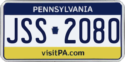 PA license plate JSS2080