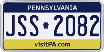 PA license plate JSS2082