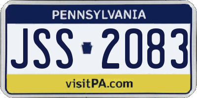 PA license plate JSS2083