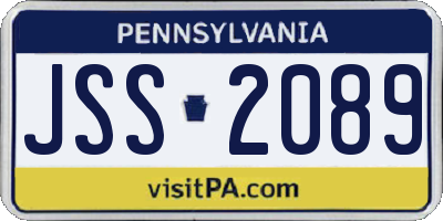 PA license plate JSS2089