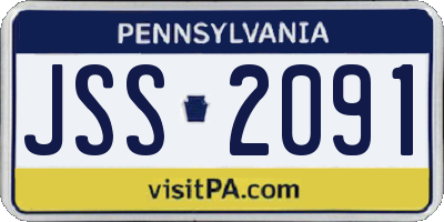 PA license plate JSS2091