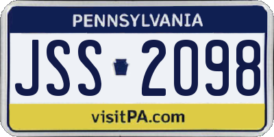 PA license plate JSS2098