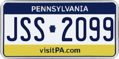 PA license plate JSS2099
