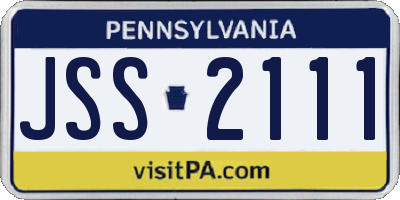 PA license plate JSS2111
