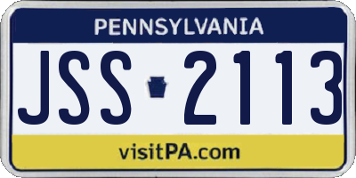 PA license plate JSS2113