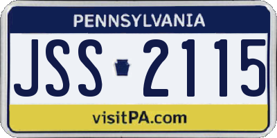 PA license plate JSS2115