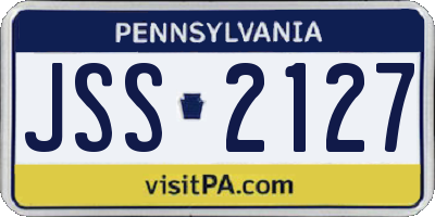 PA license plate JSS2127