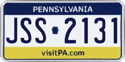 PA license plate JSS2131