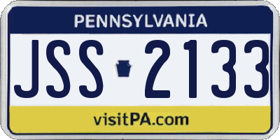 PA license plate JSS2133