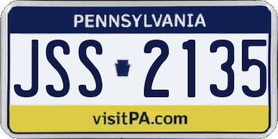 PA license plate JSS2135