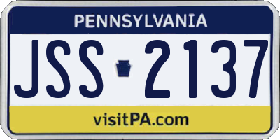 PA license plate JSS2137