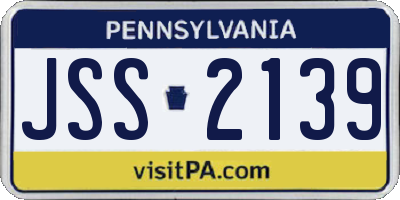 PA license plate JSS2139